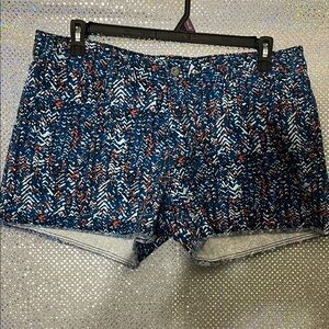 Patterned Blue Women's Shorts